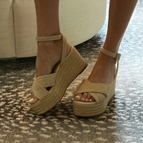 Steven New York Ramey Espadrille Platform Wedge Sandal - Raffia - Picture 4 of 15